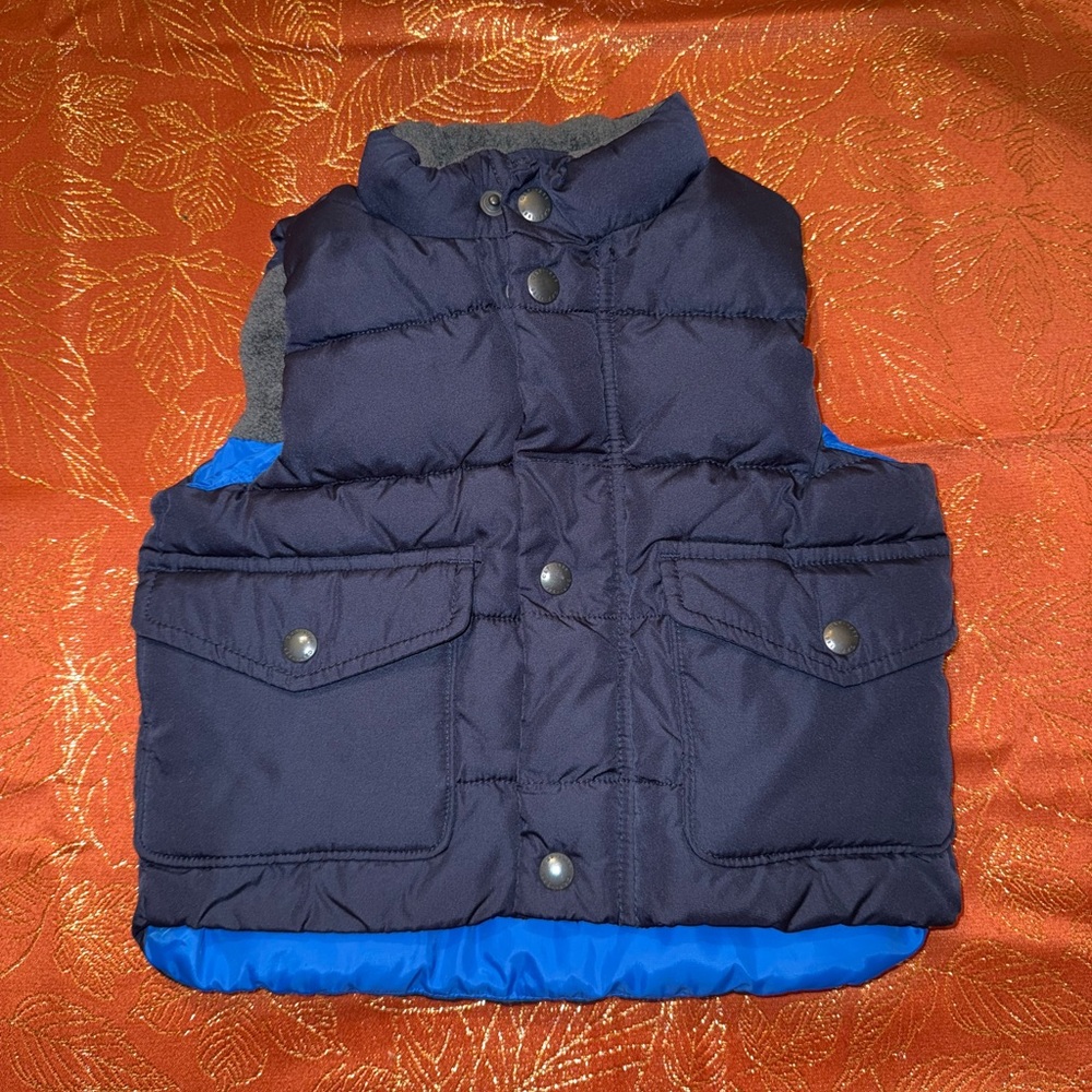 GAP Gray and Blue Puffer Vest